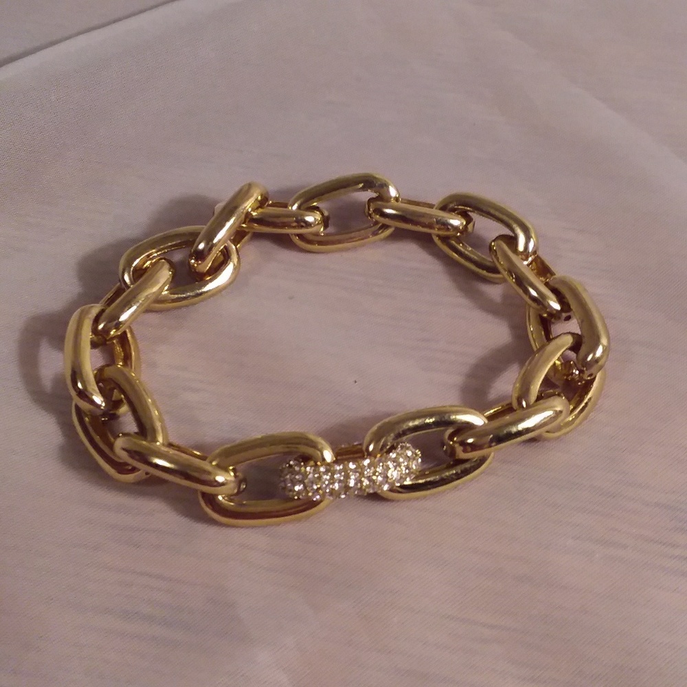 Vintage Gold Tone Chain Link Bracelet X Large